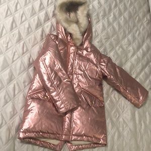 Metallic toddler coat.